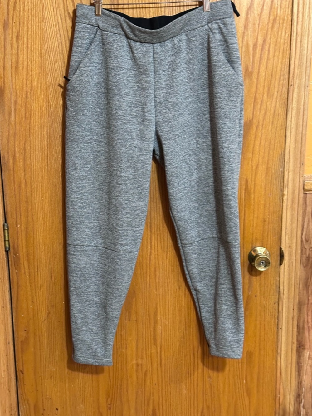 adidas Gray‎ Men’s Jogger Sweatpants sz large zips at inside ankles